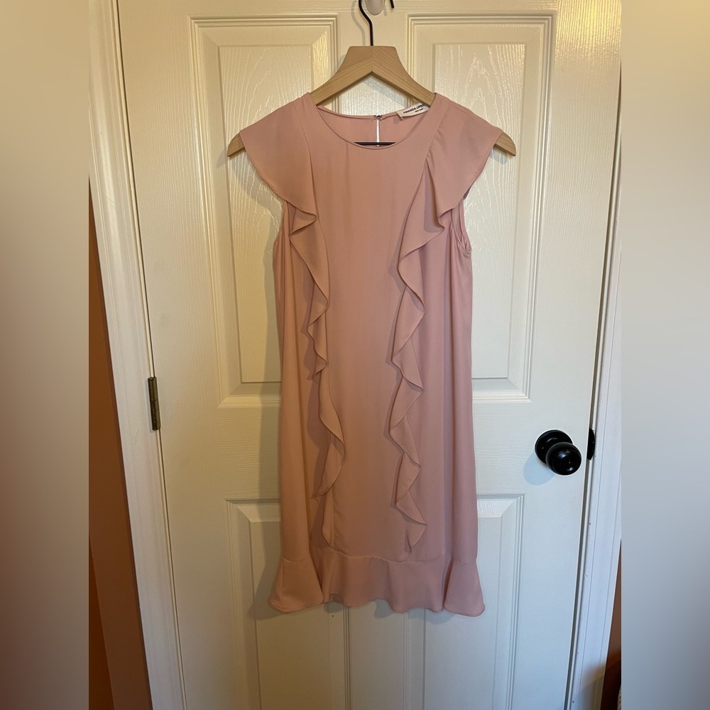 Amanda Uprichard Baby Pink Ruffle Mini Dress Size XS